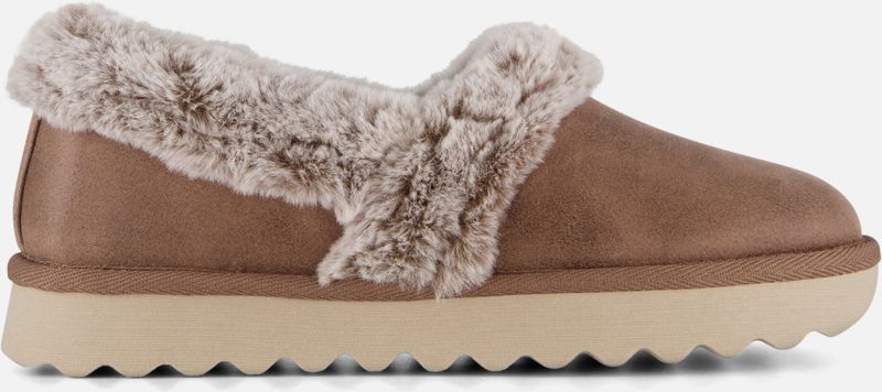 Skechers - Cozy Up - Pantoffels - Taupe - Synthetisch
