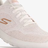 Skechers - Goga Mat - Trainingsschoen - Wit/Roségoudkleur - Vetersluiting