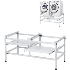 Wasophoogte Wasmachine Verhoger Met Lade - 42 Cm Hoog - 65*60,5 (l*b) - Dubbel - Inclusief Wandbeug
