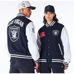 New Era - Las Vegas Raiders - NFL Patch Black Varsity Jacket - M