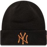 Mütze New Era New York Yankees League Essential Cuff Knit Beanie 60580722 Schwarz