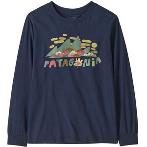 Patagonia - K's L/S Graphic T-Shirt - Marine Blauw - Unisex - Katoen