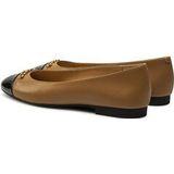 Ballerina 'REBECCA' - Effen - Leer - Slip-on met Profielzolen