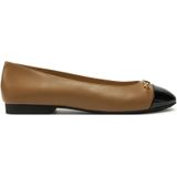 Ballerina 'REBECCA' - Effen - Leer - Slip-on met Profielzolen