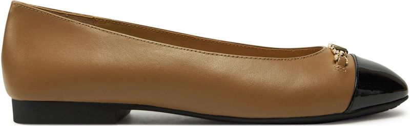 Ballerina 'REBECCA' - Effen - Leer - Slip-on met Profielzolen