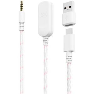 HyperX Cloud III White/Pink Gaming Headset Bedraad Hoofdband Gamen Roze, Wit