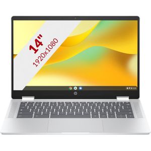 HP Chromebook x360 14b-cd0025nd Intel® N N200 35,6 cm (14") Touchscreen Full HD 8 GB LPDDR5-SDRAM 128 GB Flash Wi-Fi 6 (802.11ax) ChromeOS Zilver