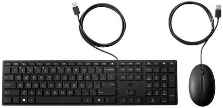 HP Wired Desktop 320MK Mouse and Keyboard toetsenbord Inclusief muis USB Zwart