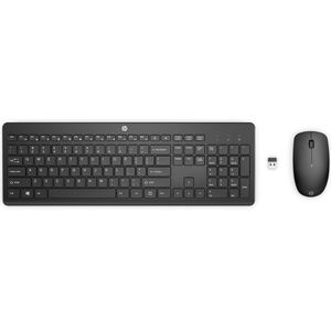 HP 235 - Tastatur-und-Maus-Set - 3-Zonen-Layout, flache Tastenreise - full size - kabellos - 2.4 GHz