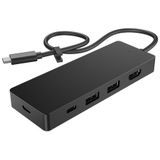 HP - 86S97UT - USB-C Travel Hub - Zwart - 5 Poorten, 4K-resolutie, 10 Gb/s Overdrachtssnelheid