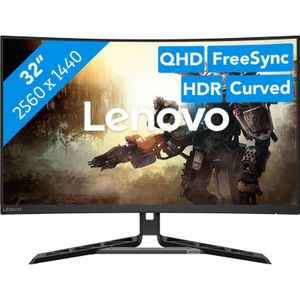 Lenovo Legion R32qc-30 | 31,5"" QHD Curved Gaming Monitor | 2560x1440 | 180Hz | 350 nits | 0,5ms Reaktionszeit | VA-Panel | HDMI | DisplayPort | AMD FreeSync | entspiegelt | 8,3kg | schwarz