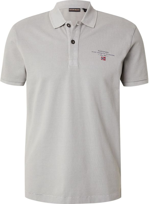 Napapijri Grijze Katoenen Poloshirt Voor Heren