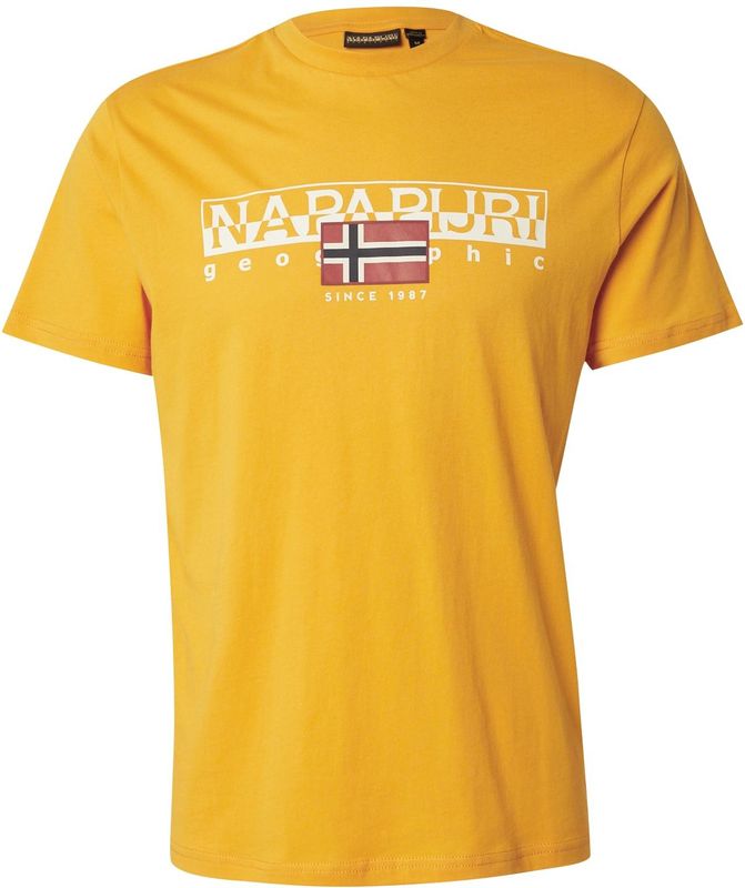 Napapijri - Graphic Tee - T-shirt - Oranje - Regular Fit - Korte Mouwen