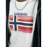 Napapijri - Graphic Print - T-shirt - Wit - 100% Katoen