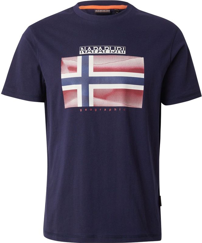 Napapijri - Cotton Crew Neck - T-Shirt - Blauw - Katoen