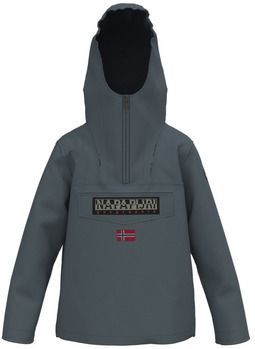 Napapijri - Anorak - Blauwe - Katoen - Met Capuchon en Rits