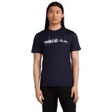 Icebreaker - Merino 150 Tech Lite SS Tee The Peaks - T-shirt - Marine blauw