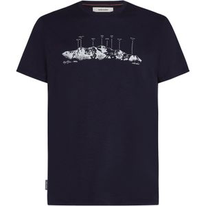 Icebreaker - Merino 150 Tech Lite SS Tee The Peaks - T-shirt - Marine blauw