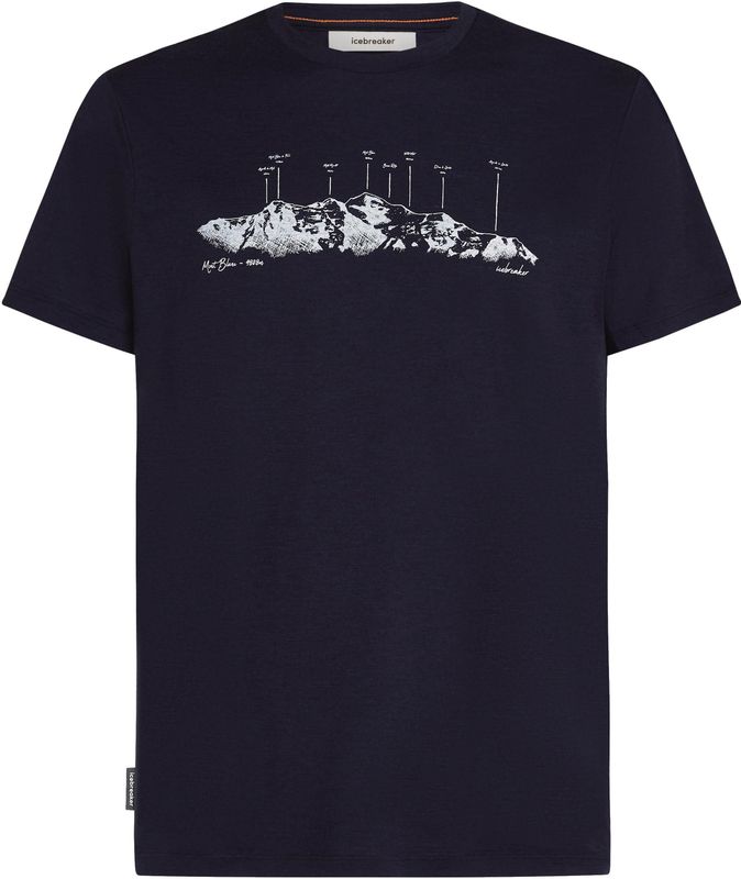 Icebreaker - Merino 150 Tech Lite SS Tee The Peaks - T-shirt - Marine blauw