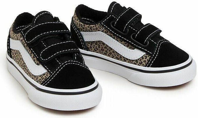 Vans - Old Skool V LEOPARD - Lage Sneakers - Zwart