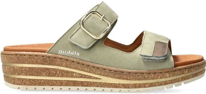 Mephisto - Mobils Randya - Dames Sandaal - Groen - Suède Leer