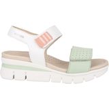 Mephisto - Rosane - Sandaal - Oranje - Nubuckleer/Wit Leer - Verstelbare Klittenbandsluitingen