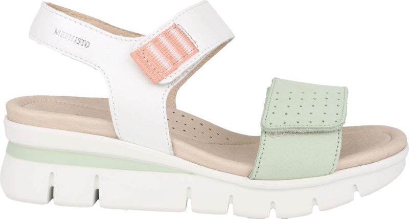 Mephisto - Rosane - Sandaal - Oranje - Nubuckleer/Wit Leer - Verstelbare Klittenbandsluitingen