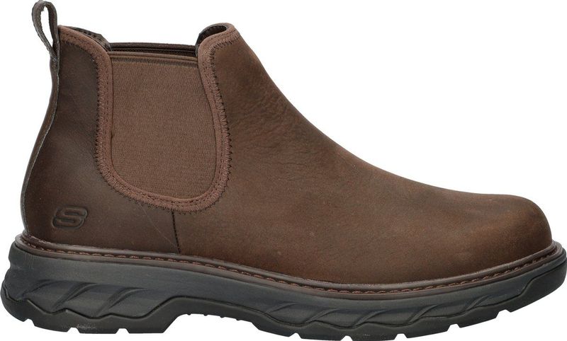 Skechers - Lockett Heath - Chelsea Boots - Bruin - Gevoerd Leer - Air-Cooled Memoryfoam