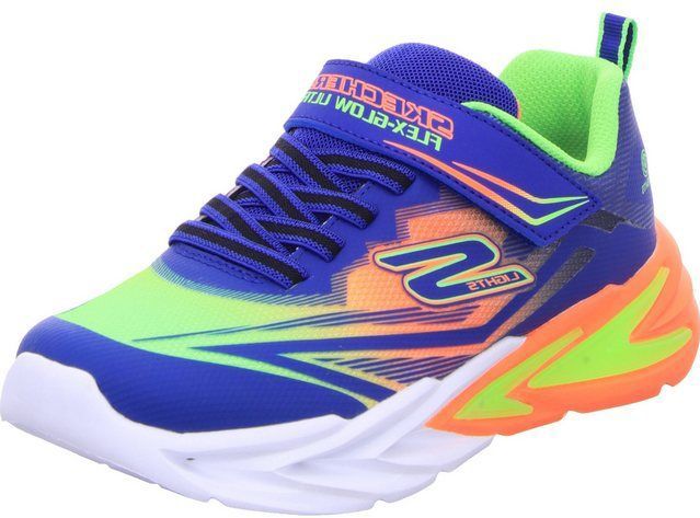 Skechers - S Lighs Flex-Glow Ultra - Jongens Sneaker - Blauw Multi - Mesh-Textiel