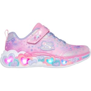 Skechers - ETERNAL HEART LIGHTS - Sneakers - Lichtroze/Multicolour - Blink-klittenbandschoen met Hart-applicatie