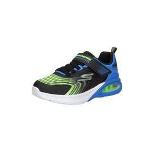 Skechers - Microscope Max Advance - Sneakers - Zwart met Groen en Blauw - Kunstleer en Textiel