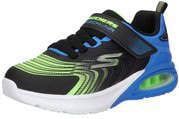 Skechers - Microscope Max Advance - Sneakers - Zwart met Groen en Blauw - Kunstleer en Textiel