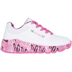 SKECHERS - Uno Lite - Lovely Luv - Wit - Polyester