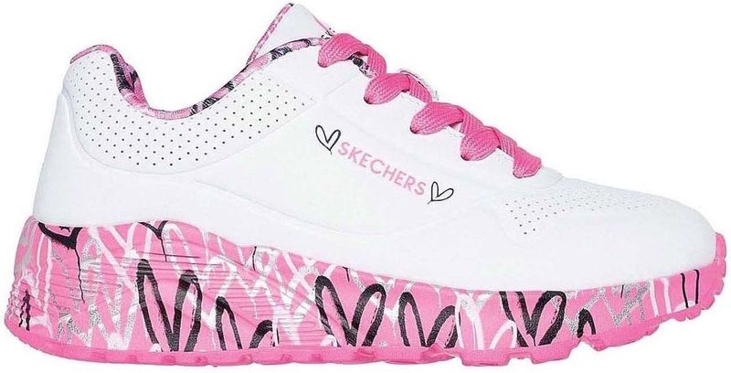 SKECHERS - Uno Lite - Lovely Luv - Wit - Polyester