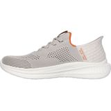 Skechers - Slade - Heren Instappers - Lichtgrijs - Oranje - Textiel
