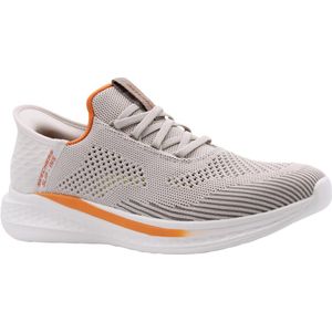 Skechers - Slade - Heren Instappers - Lichtgrijs - Oranje - Textiel