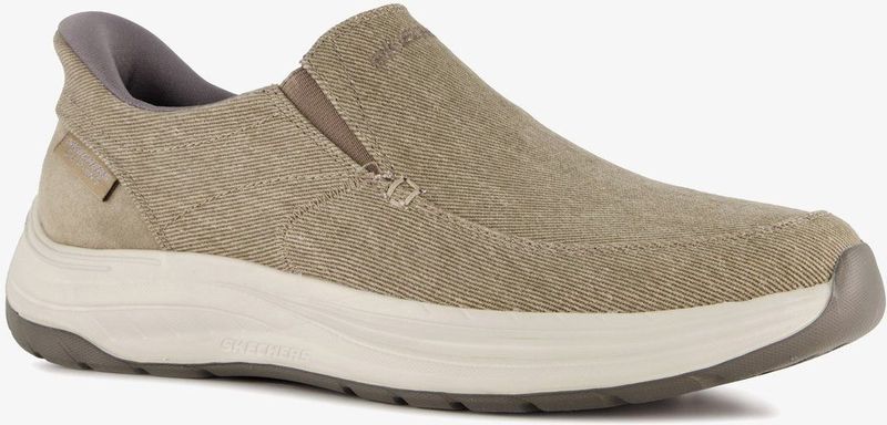 Skechers Slip-Ins 205356 Decklan Gulliver Taupe sportmocassins voor heren van stof (maat 39,5)