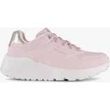 Veterschoenen - Rosé/Zilverkleur - Plateausneaker - Metallic - Sleehak