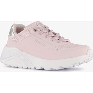 Veterschoenen - Rosé/Zilverkleur - Plateausneaker - Metallic - Sleehak
