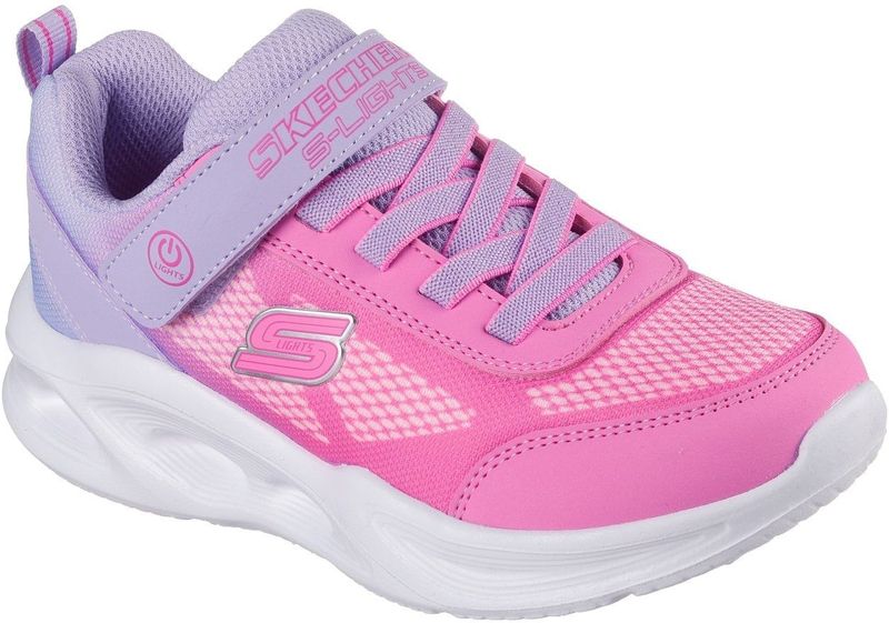 Skechers - S-Lights - Sneakers - Roze-Paars - Textiel/Imitatieleer