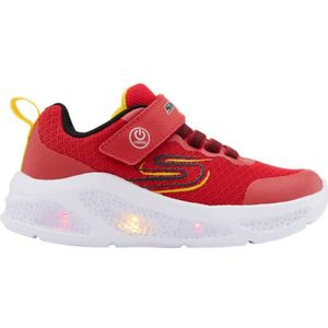 Skechers, Rode Sneaker Crater-lights Klittenband Met Lichtjes, Kinderen, Red, Maat 29, Vanharen