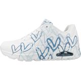 Skechers - Uno Spread the Love - Sneakers - Wit - Hartjesprint