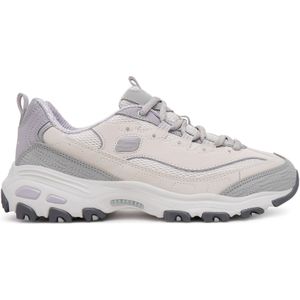 Plateausneaker - Beige/Grijs - Vrijetijdsschoen - Vetersluiting - Demping