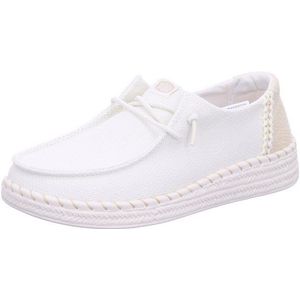 HEYDUDE - Wendy Espadrille Woven - Instapper - White - Textiel