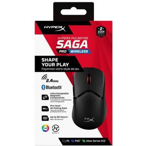 HyperX - Pulsefire Saga Pro - Draadloze Gamingmuis - Zwart - Tot 90 uur batterijduur