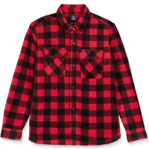 Volcom - Bowered Fleece LS Shirt - Rood - Blouse