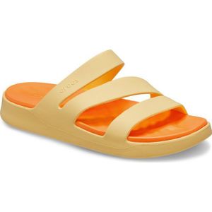 Crocs - Getaway Strappy Slippers - Zwart - Vrijstaand Bovenwerk