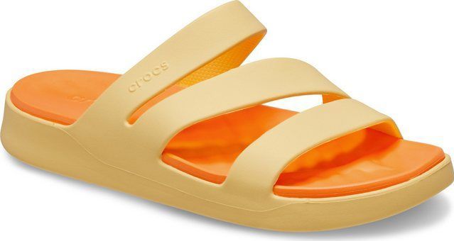 Crocs - Getaway Strappy Slippers - Zwart - Vrijstaand Bovenwerk