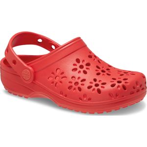 Crocs - Kids Classic Floral Cut Out Clog - Cherry Red - Croslite-Materiaal