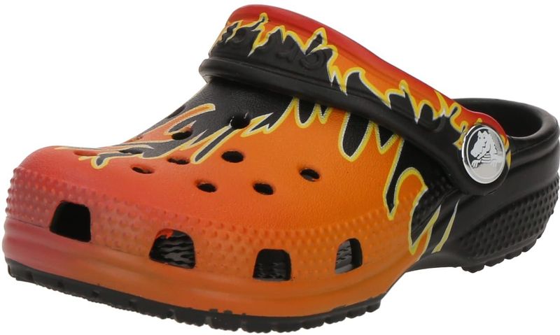 Crocs - Toddler Classic Flames - Klompen - Zwart / Multi - Croslite™ Constructie